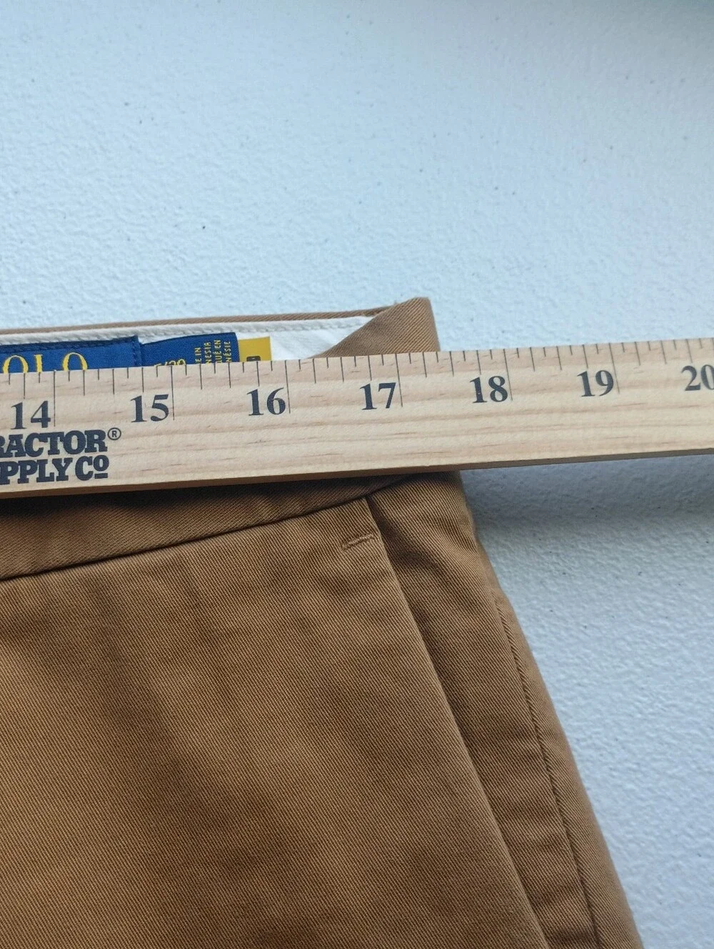 Mens Polo by Ralph Lauren Men's  Brown Chino Flat Front Pants Sz 35/30